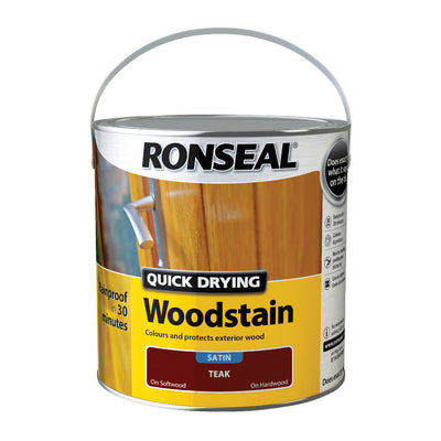 Ronseal Quick Drying Woodstain Teak Satin 2.5L