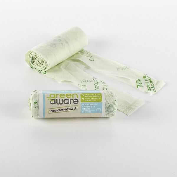 Green Aware 12 Litre Compostable Food Waste Caddy Bin Liners