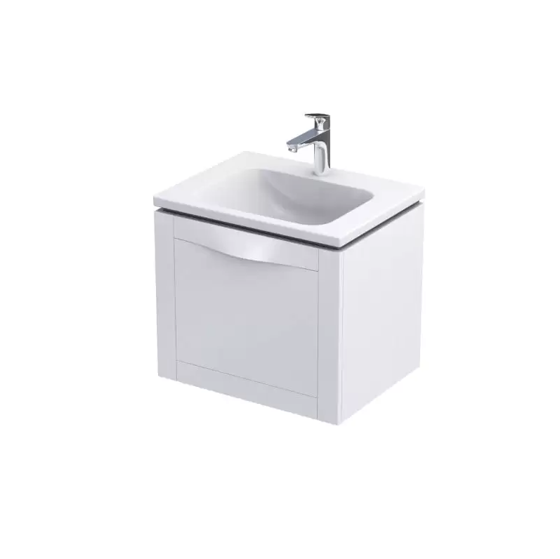 Kos 60cm 1 Drawer Vanity Unit - Matt White