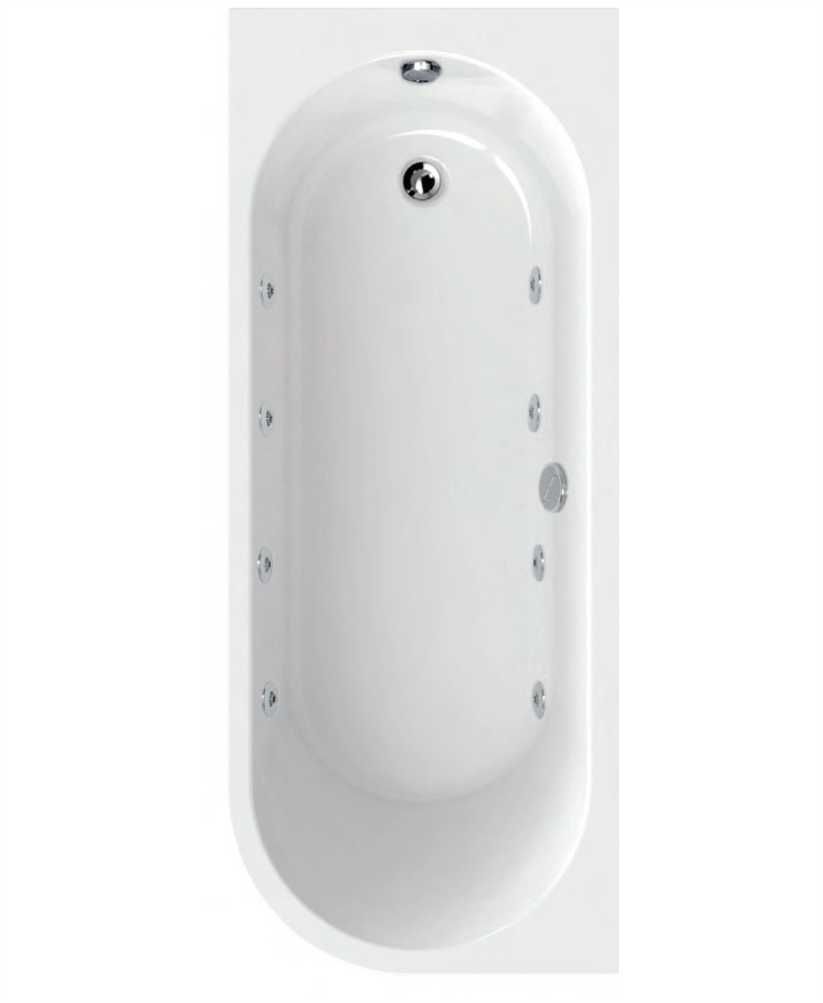 Arc 1500X700Mm Left Hand Single Ended 8 Jet Whirlpool Bath White
