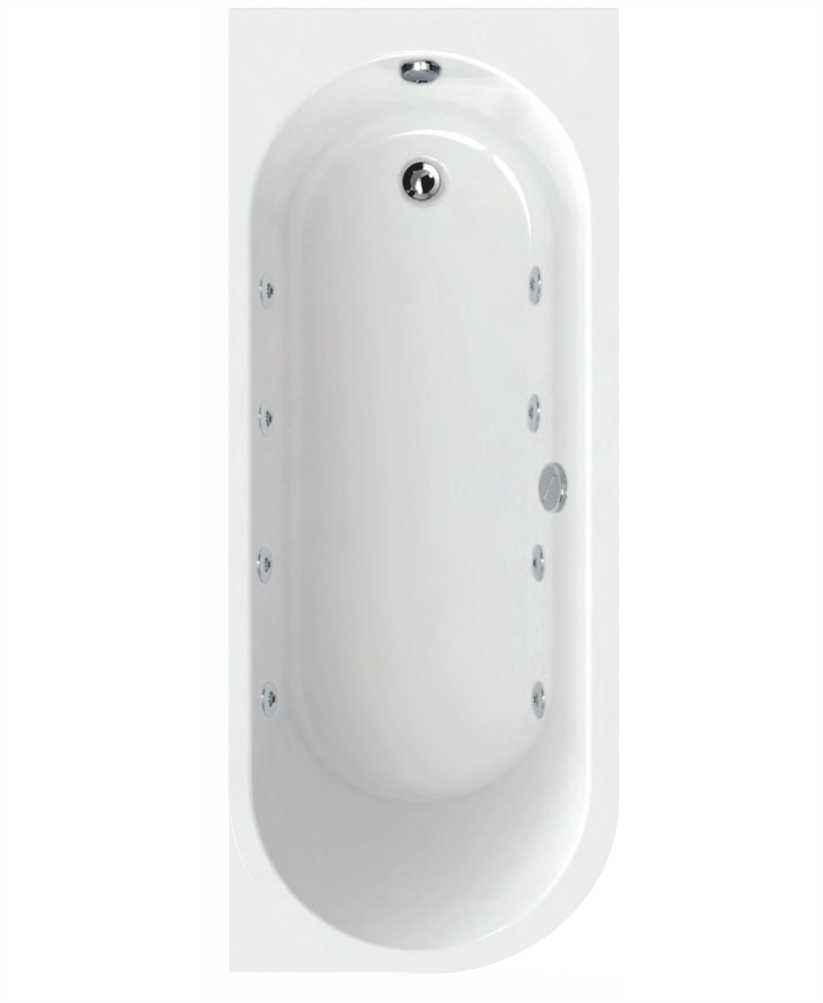 Arc 1500X700Mm Right Hand Single Ended 8 Jet Whirlpool Bath White
