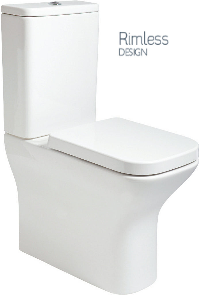 Sophia Rimless Comfort Height Fully Shrouded Close Coupled Wc & Gamma Soft Close Seat