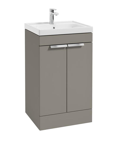 Stockholm Floorstanding 50Cm Two Door Unit Matt Khaki-Brushed Chrome Handles