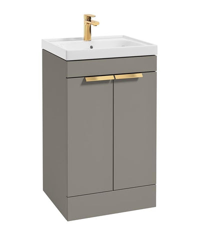 Stockholm Floorstanding 50Cm Two Door Unit Matt Khaki-Brushed Gold Handles