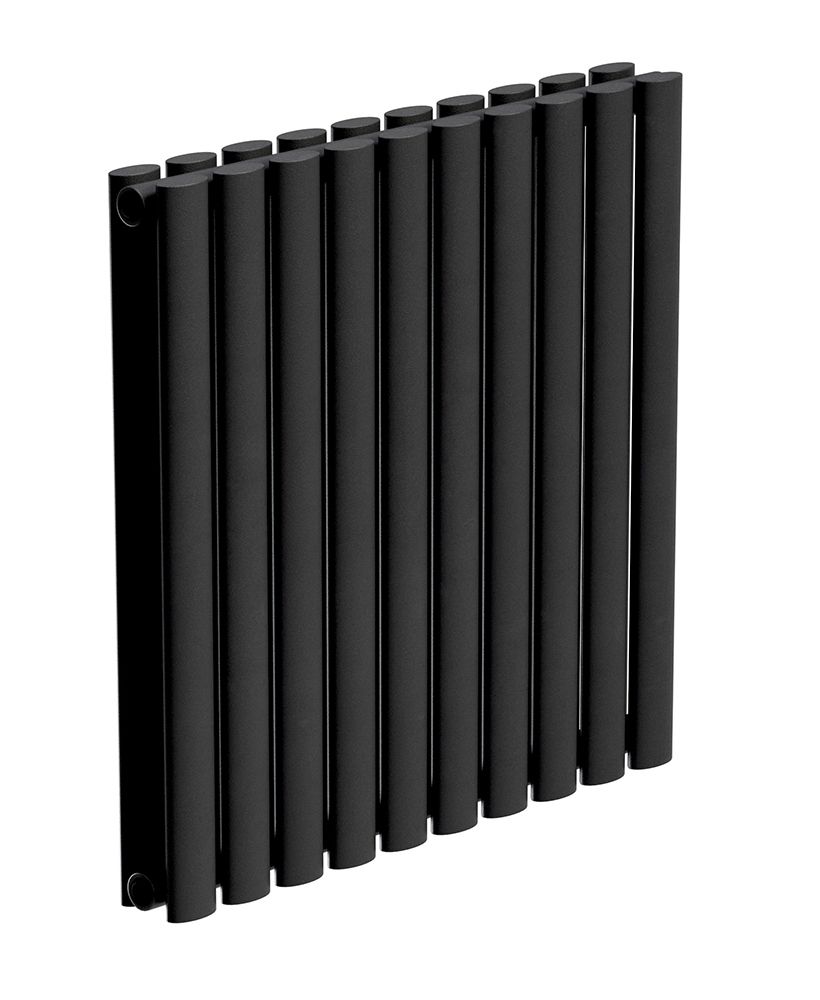 Amura 600X600Mm Designer Radiator Horizontal Double Panel Black