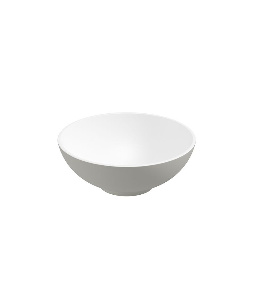 Skal Round 40Cm Countertop Basin White-Arctic Grey & Waste