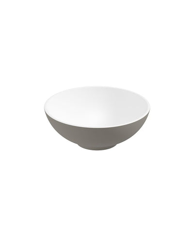 Skal Round 40Cm Countertop Basin White-Khaki & Waste