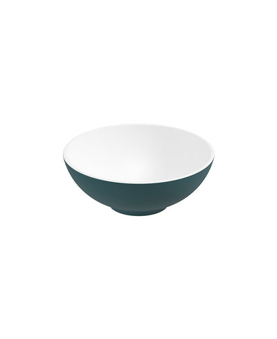 Skal Round 40Cm Countertop Basin White-Ocean Blue & Waste