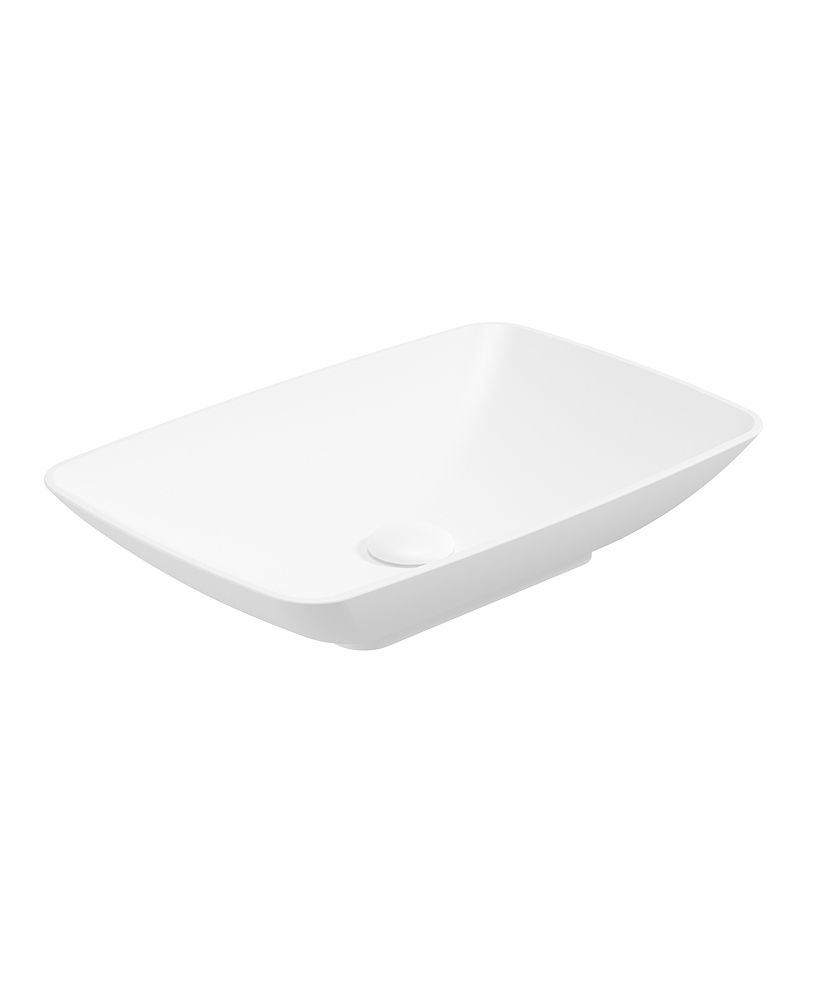 Skal Rectangle 60Cm Countertop Basin White & Waste