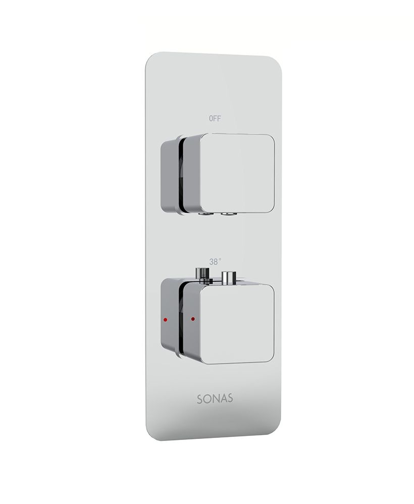 Alita Soft Square Dual Control Single Outlet Shower Valve Chrome