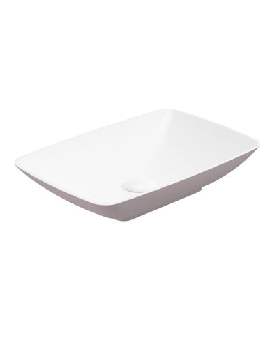 Skal Rectangle 60Cm Countertop Basin White-Cashmere Pink & Waste