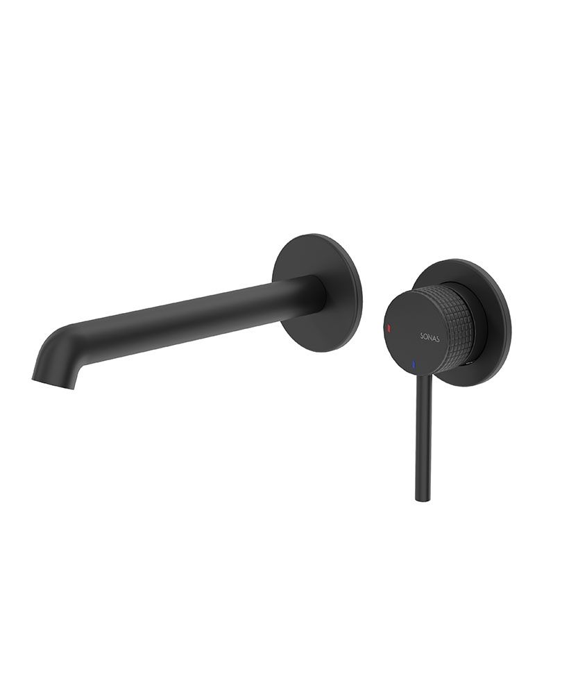 Alita Wall Mounted Basin Mixer Matt Black