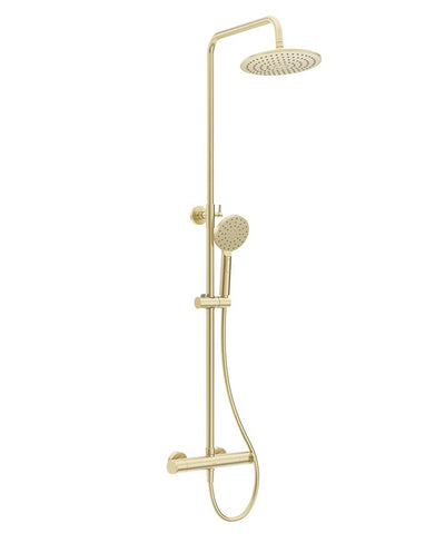 Urban Round Thermostatic Shower Kit Brushed Gold