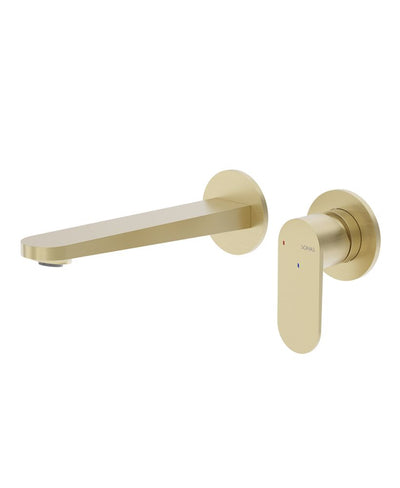 Urban Wall Mounted Basin Mixer Brushed Gold