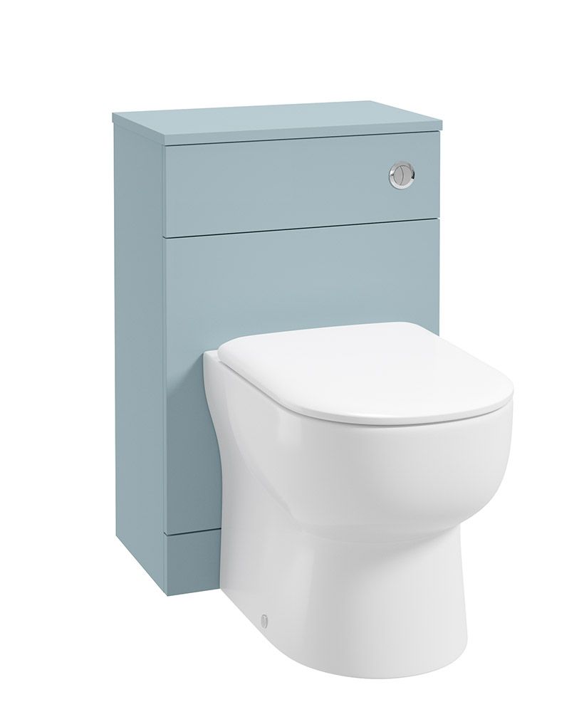 Scandinavian Back To Wall Unit & Cistern Matt Morning Sky Blue
