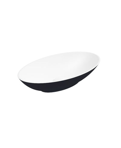 Skal Oval 60Cm Countertop Basin Matt Black & Waste