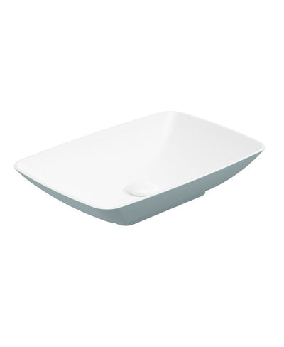 Skal Rectangle 60Cm Countertop Basin White-Coral Green & Waste