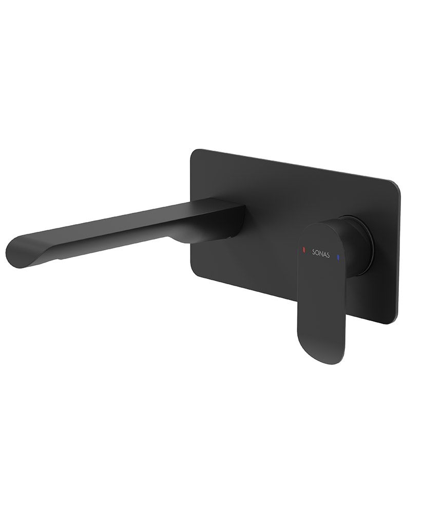 Scope Wall Mounted Basin Mixer Matt Black