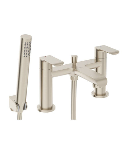 Scope Deck Mounted Bath Shower Mixer Brushed Nickel