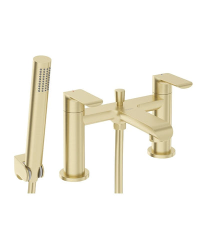 Scope Deck Mounted Bath Shower Mixer Brushed Gold