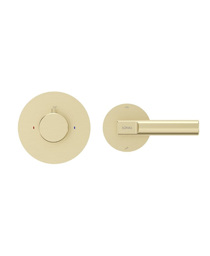 Hakk Concealed Thermostatic Shower Valve With Diverter Brushed Gold