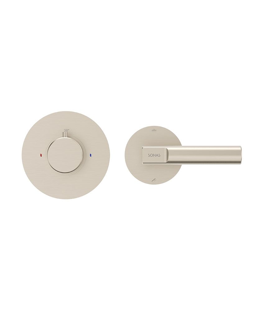 Hakk Concealed Thermostatic Shower Valve With Diverter Brushed Nickel