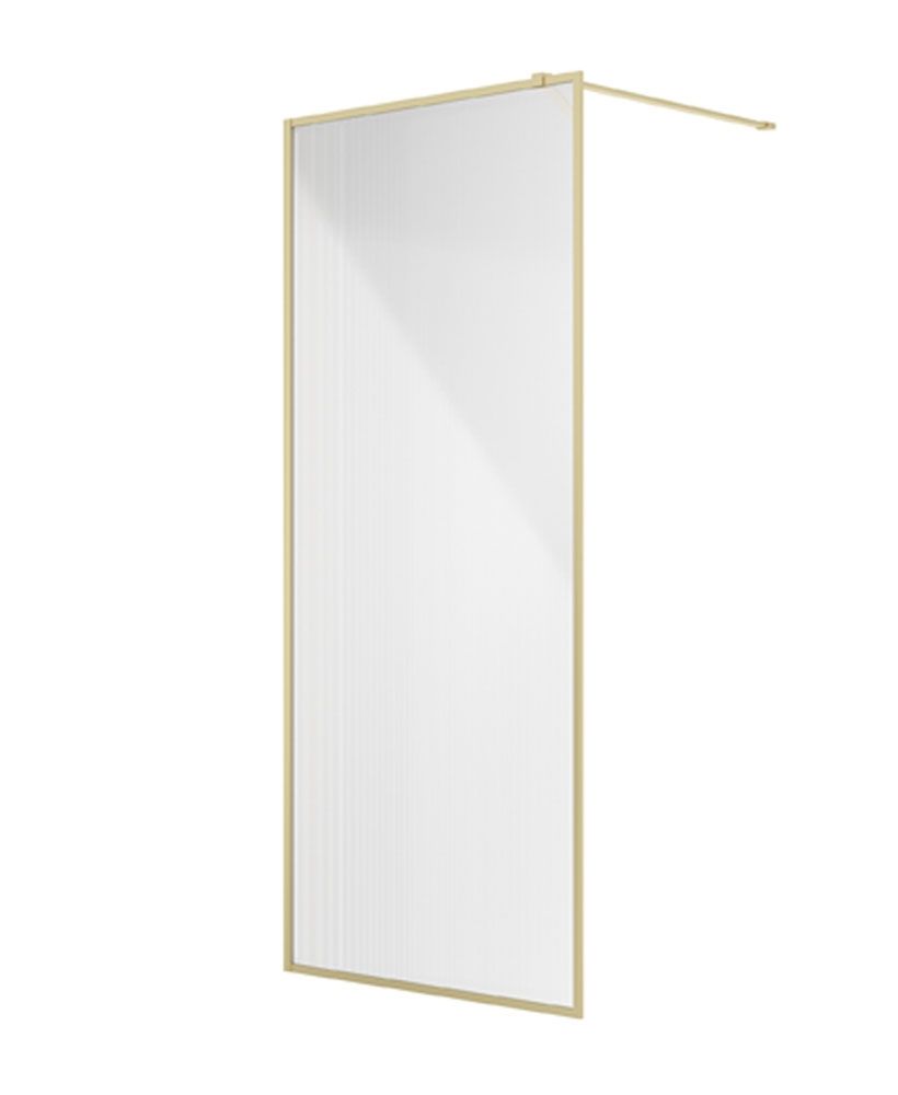 Mirage 1000Mm Brushed Gold Frame With Fluted Glass