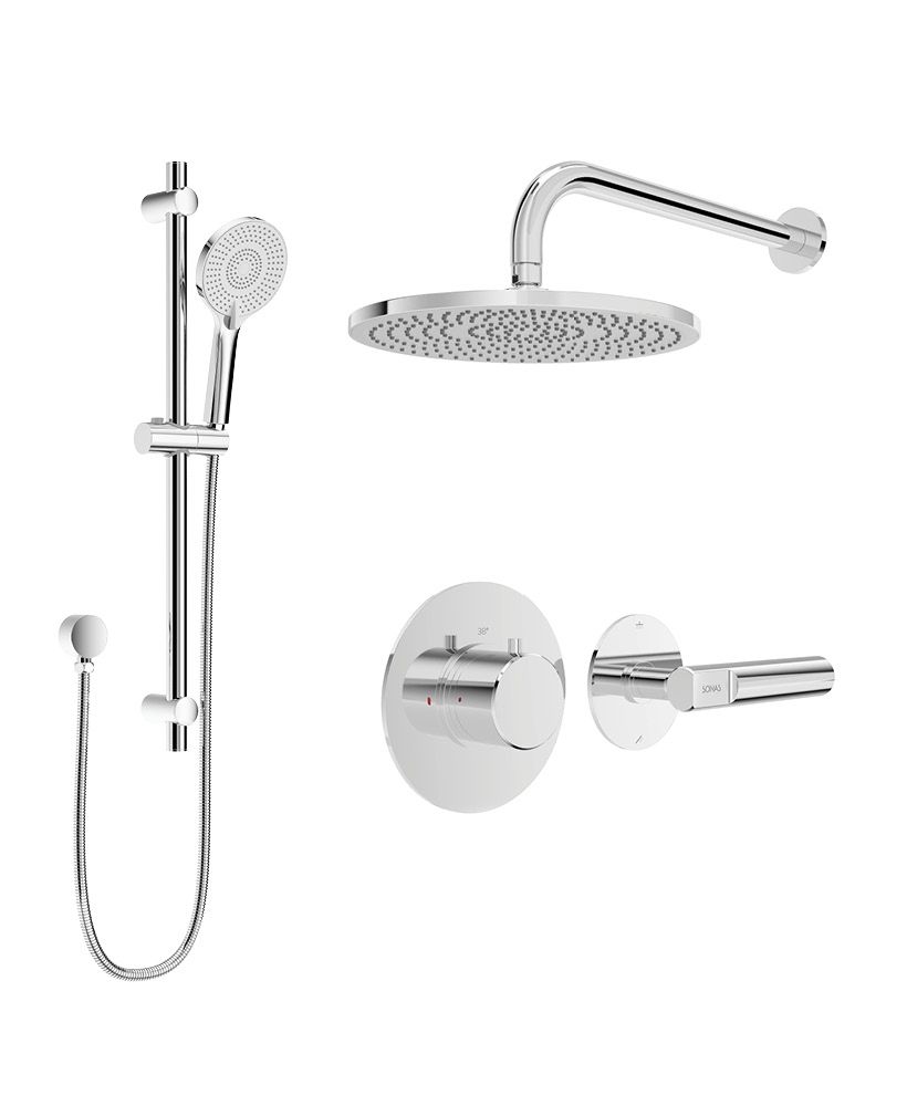 Hakk Thermostatic Shower Set 1 With Wall Arm Chrome