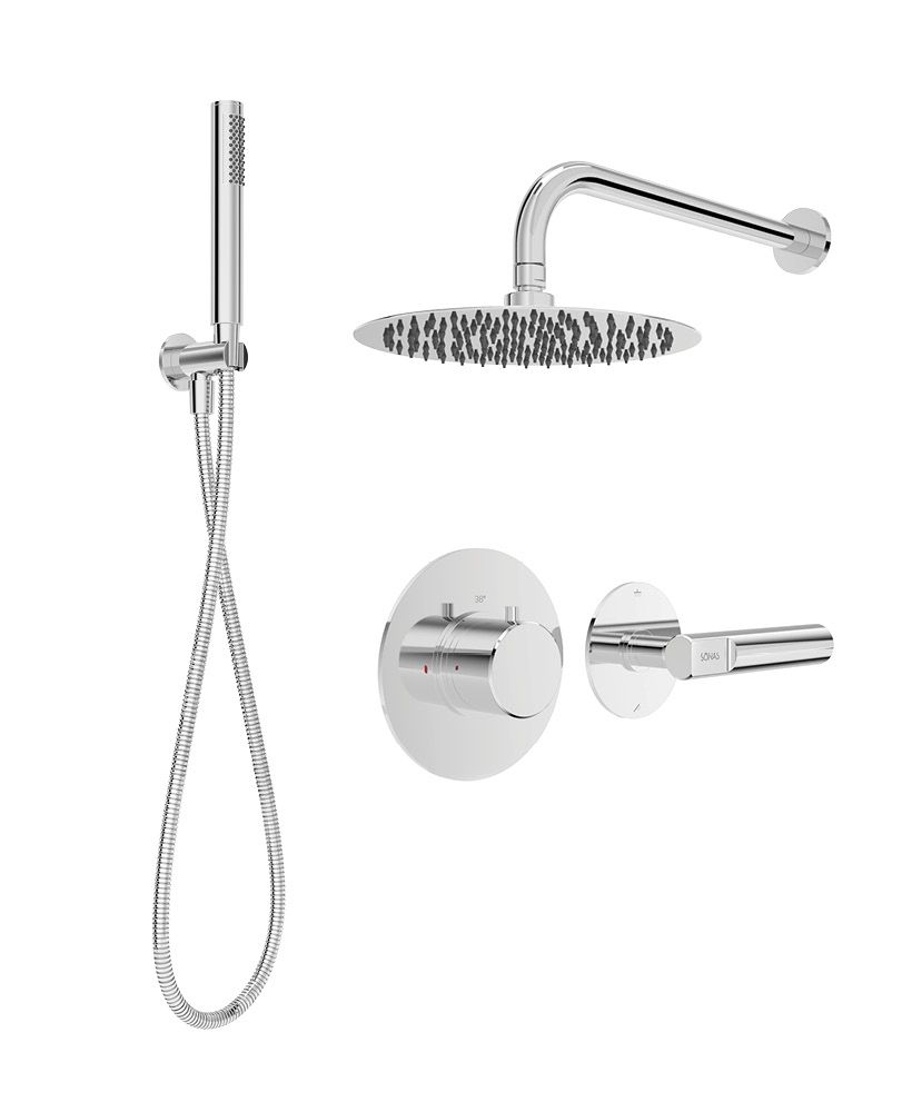 Hakk Thermostatic Shower Set 2 With Wall Arm Chrome