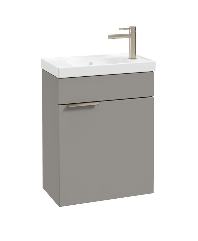 Stockholm Wall Hung 50Cm Single Door Cloakroom Unit Matt Khaki-Brushed Nickel Handle