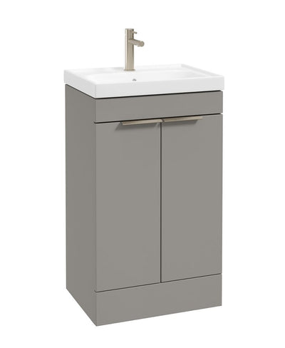 Stockholm Floorstanding 50Cm Two Door Unit Matt Khaki-Brushed Nickel Handles