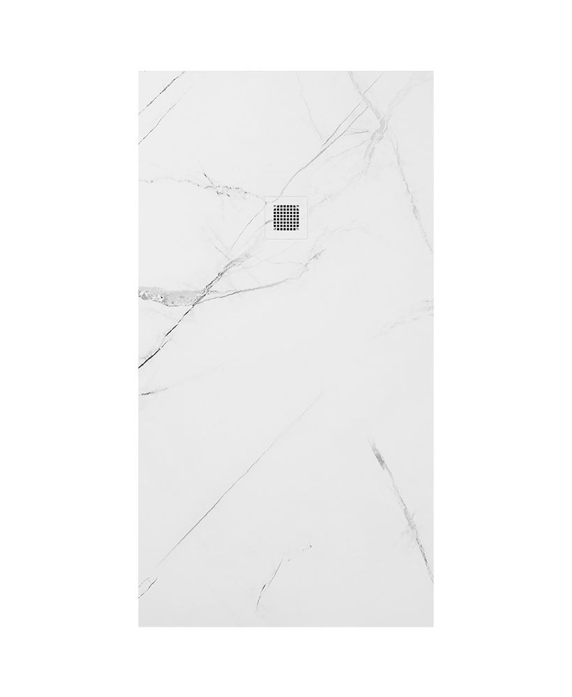 Unity Rectangle 1700X900Mm Shower Tray White Marble & Waste