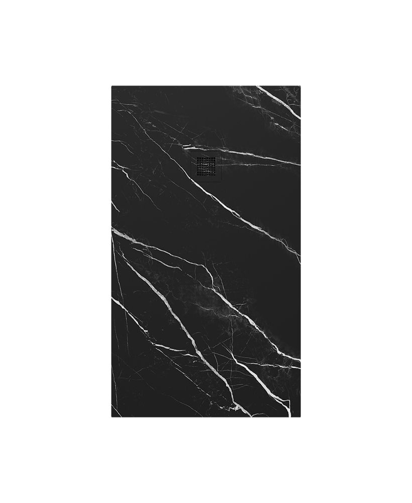 Unity Rectangle 1400X800Mm Shower Tray Black Marble & Waste