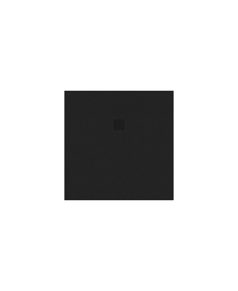 Slate Square 800Mm Shower Tray Black & Waste