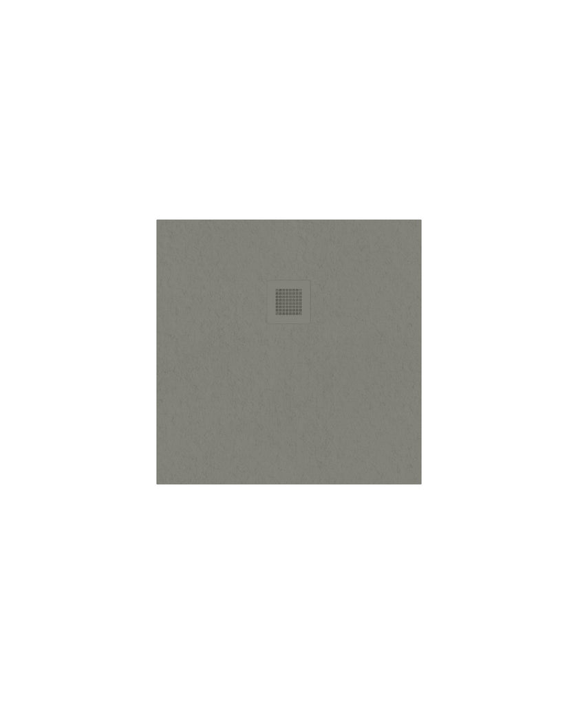 Slate Square 800Mm Shower Tray Taupe & Waste