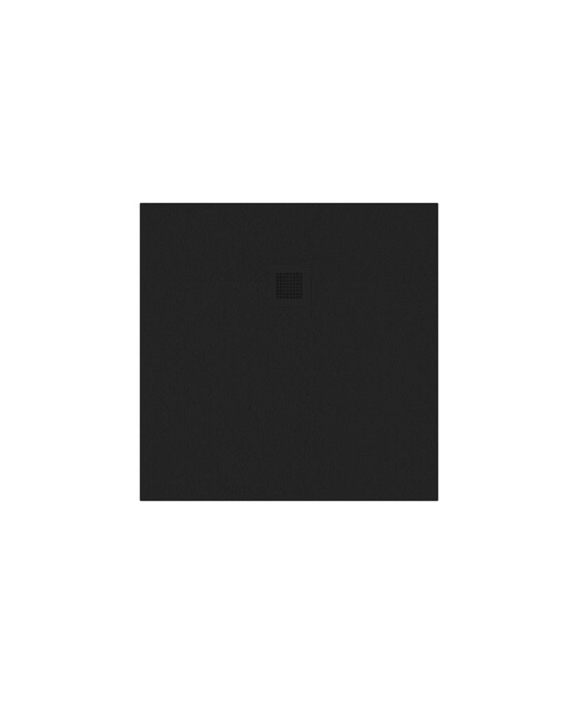 Slate Square 900Mm Shower Tray Black & Waste