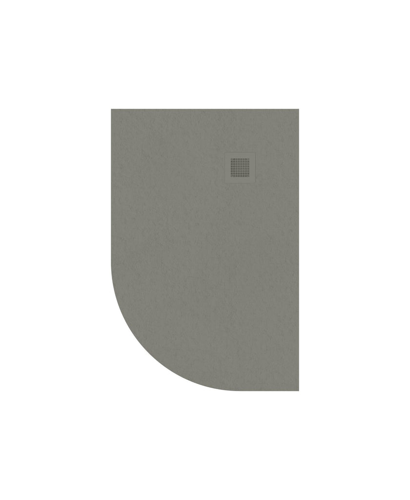 Slate Offset Quadrant 1200X800Mm Shower Tray Right Hand Taupe & Waste