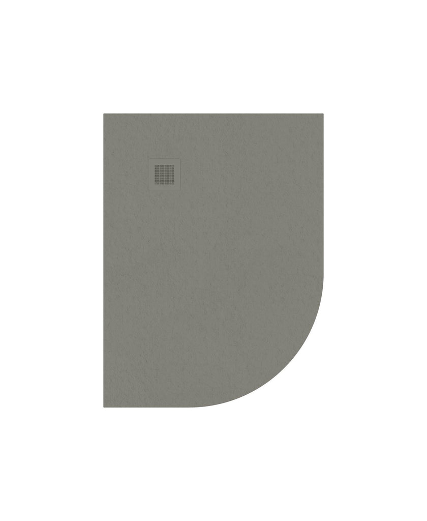 Slate Offset Quadrant 1200X900Mm Shower Tray Left Hand Taupe & Waste