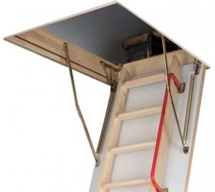 55cm x 120cm Optistep Wooden 3 Section Timber Folding Loft Ladder – 2.8m Height