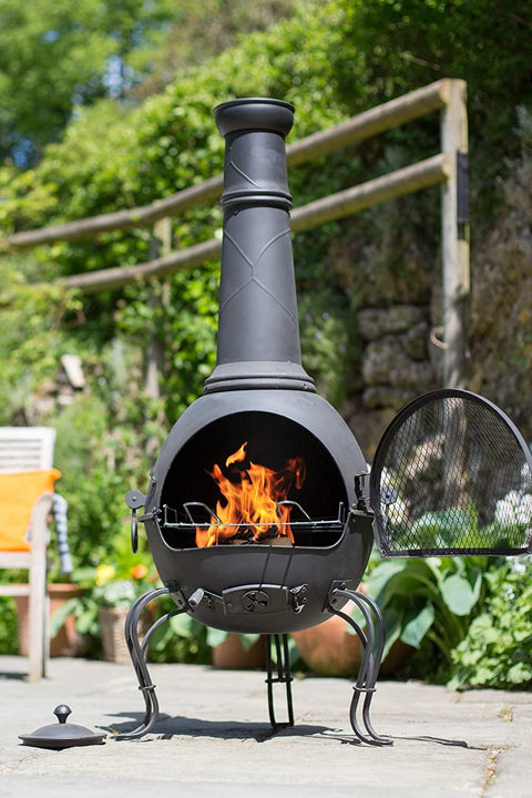 Murcia Steel Chiminea With Grill