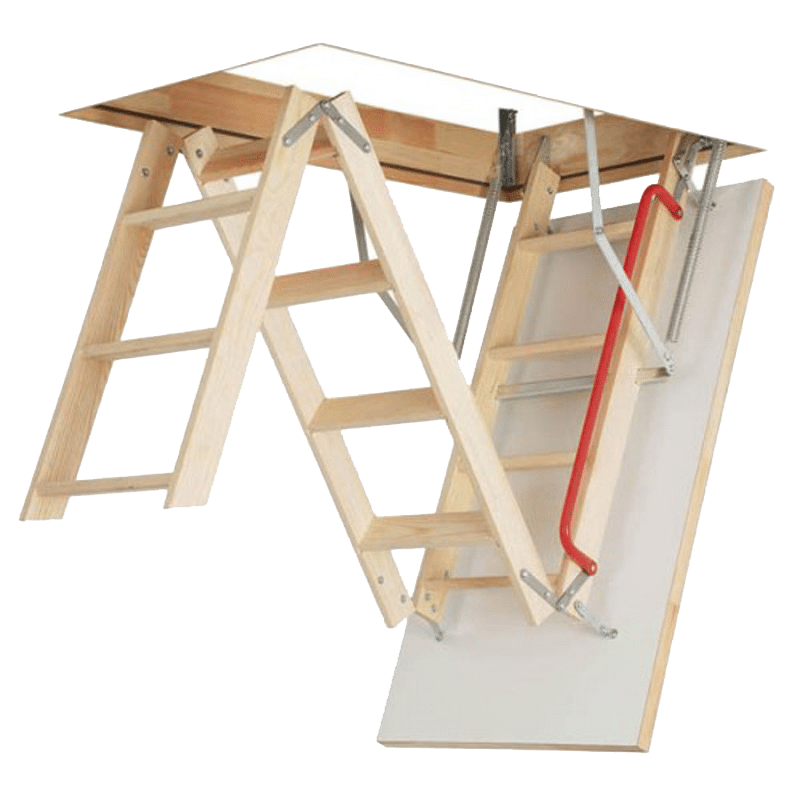 60cm x 120cm Optistep Wooden 3 Section Timber Folding Loft Ladder – 2.8m Height