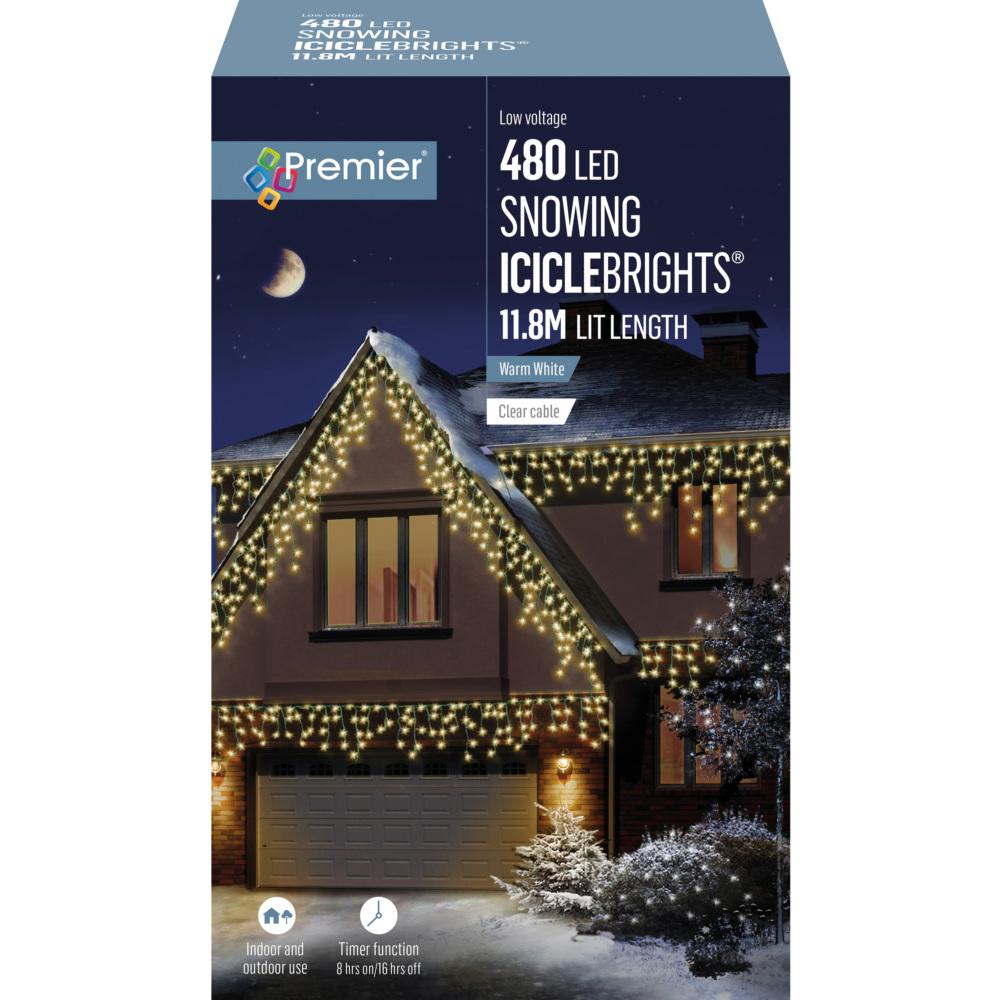 480 LED Multi-Action Snowing Iciclebrights - Warm White