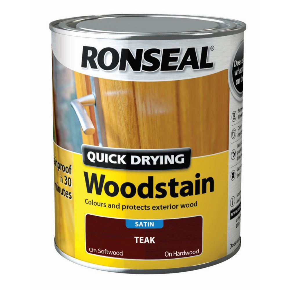Ronseal Quick Drying Woodstain Teak Satin 750ml