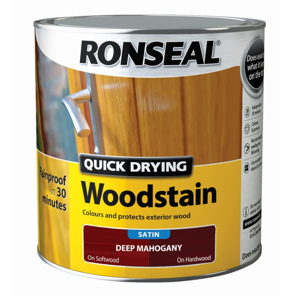 Ronseal Quick Drying Woodstain Deep Mahogany Satin 2.5L