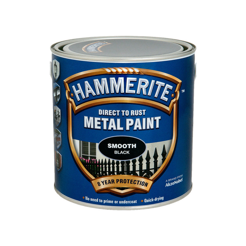 Hammerite Metal Paint Smooth Black 2.5L