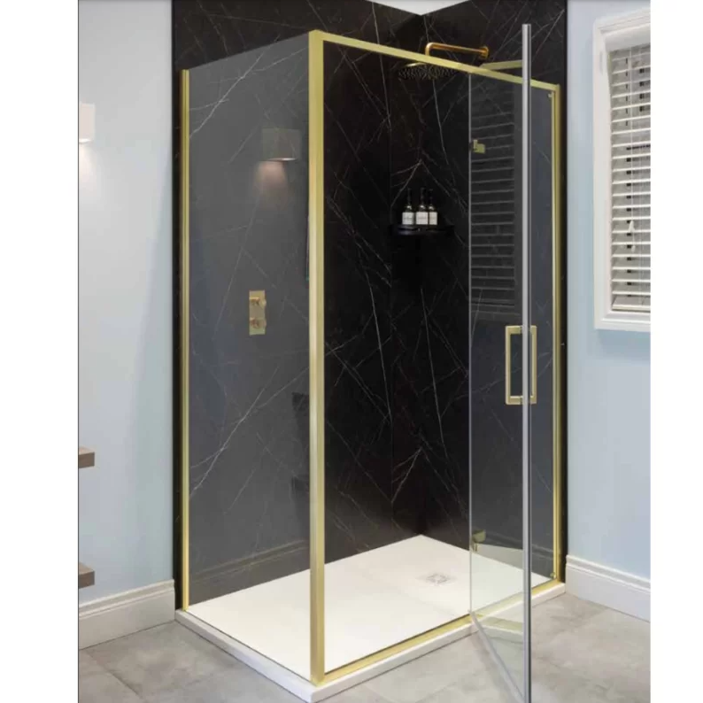 6 Series Sleek Side Panel Brushed Brass 900mm