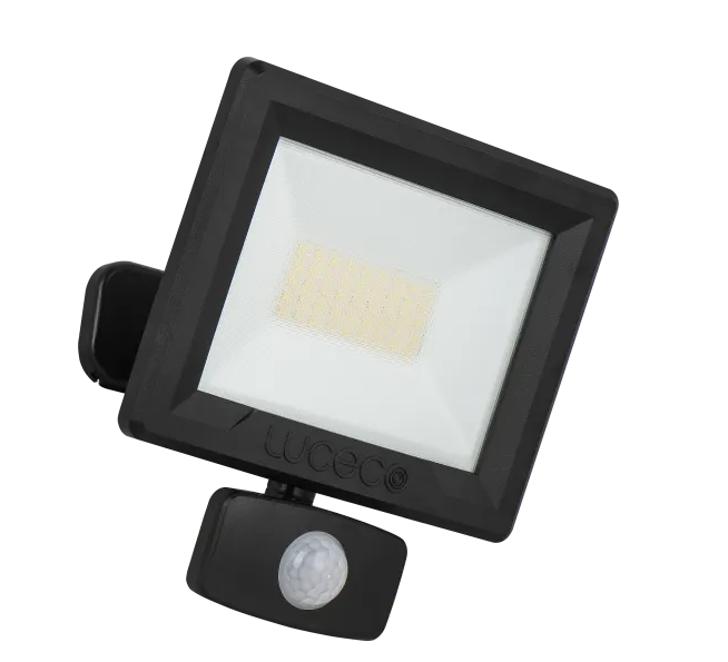 Essence LED Floodlight 30W Black 4000k C/W PIR