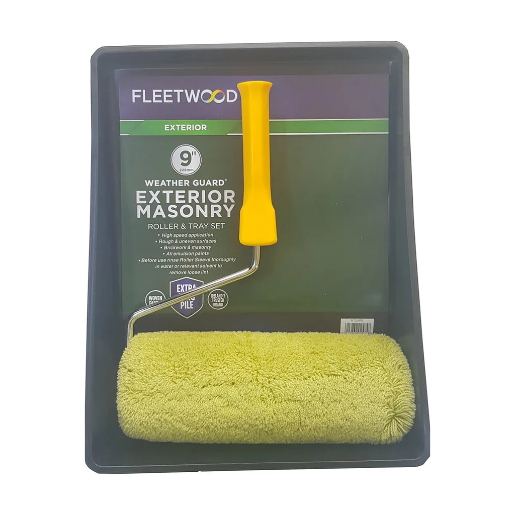 Fleetwood 9\" Premium Exterior Masonry Roller & Tray Set