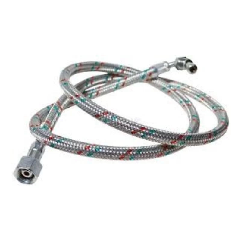 1/4" MI ELBOW X 3/8" FI STRAIGHT BRAIDED FLEXIBLE OIL LINE