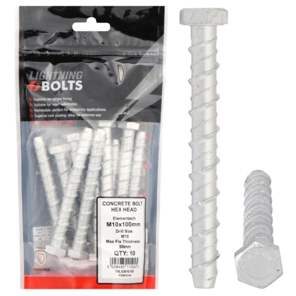 ForgeFix Prepack Lightning Bolt M10x100mm (Bag10)